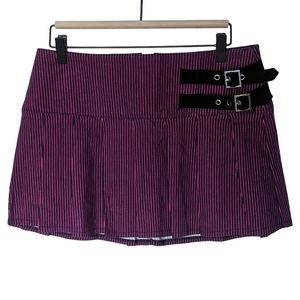 Current Mood - Women's "Feeling the Blues" Magenta Black Y2K Mini Skirt Size L